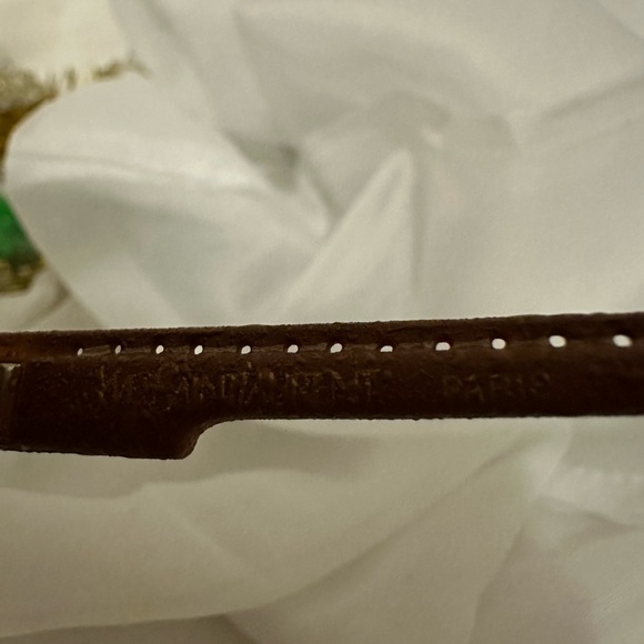 Vintage Yves Saint Laurent YSL Oversized Leather 1980 France Sunglasses - Picture 3 of 4